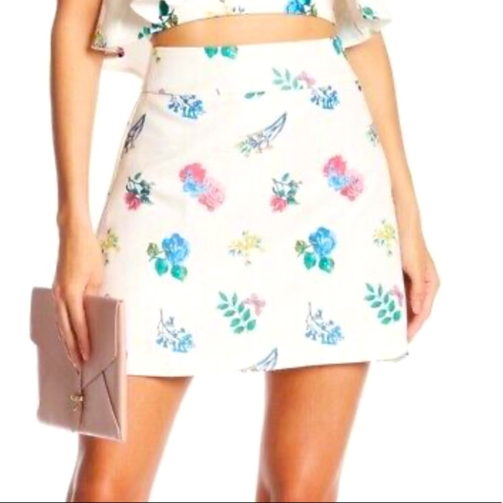 endless rose - Floral Print A-Line Skirt